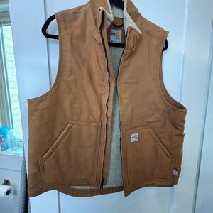 Carhartt Brown Sherpa-Lined Vest SZ MEDIUM